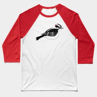 Downy Woodpecker Who Means Business Baseball T-Shirt